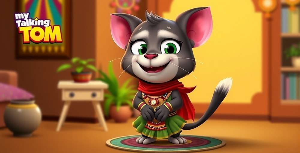 Concept art for upcoming Onam event in My Talking Tom 2 - Indian Version with Tom in traditional Kerala attire